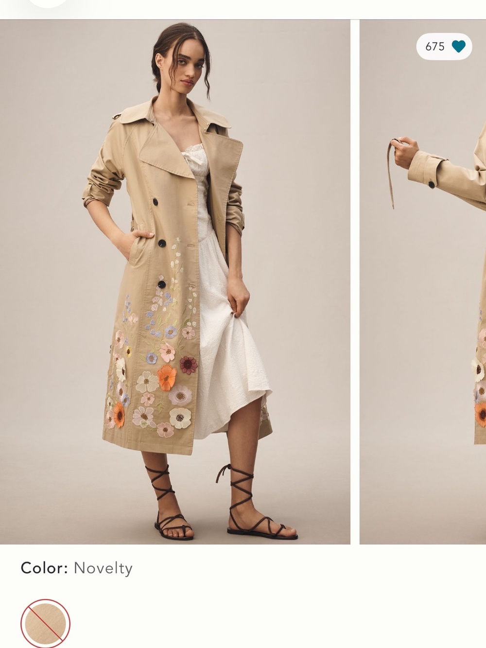 New floral embellished coat